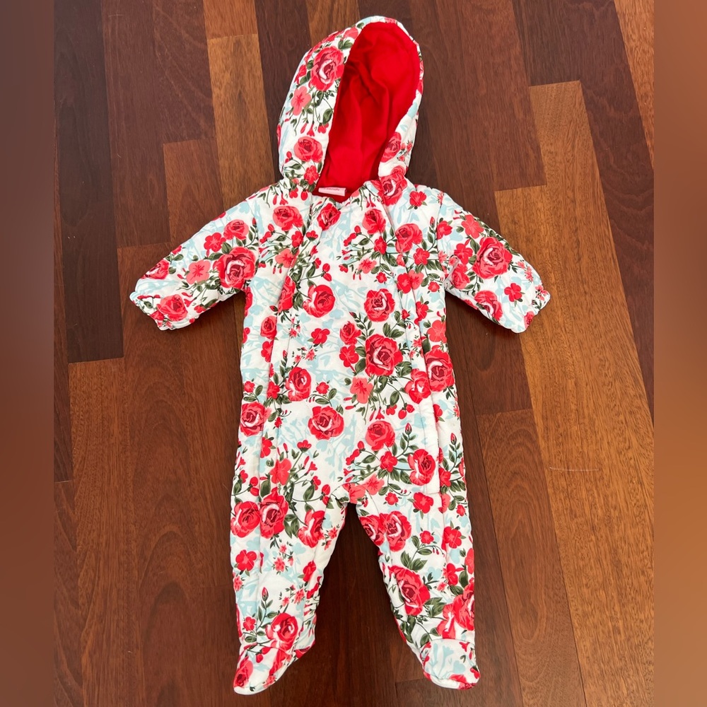 Baby Floral Snowsuit 3-6 Months. Excellent condition.